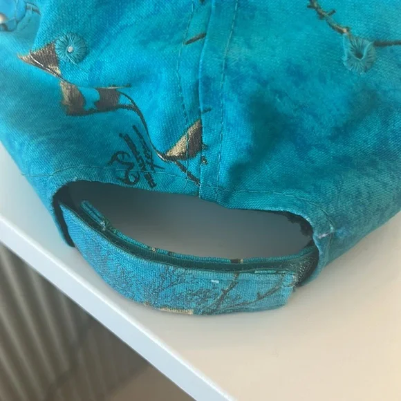 Real Tree turquoise one size fit most hat, Velcro back - Picture 4 of 5